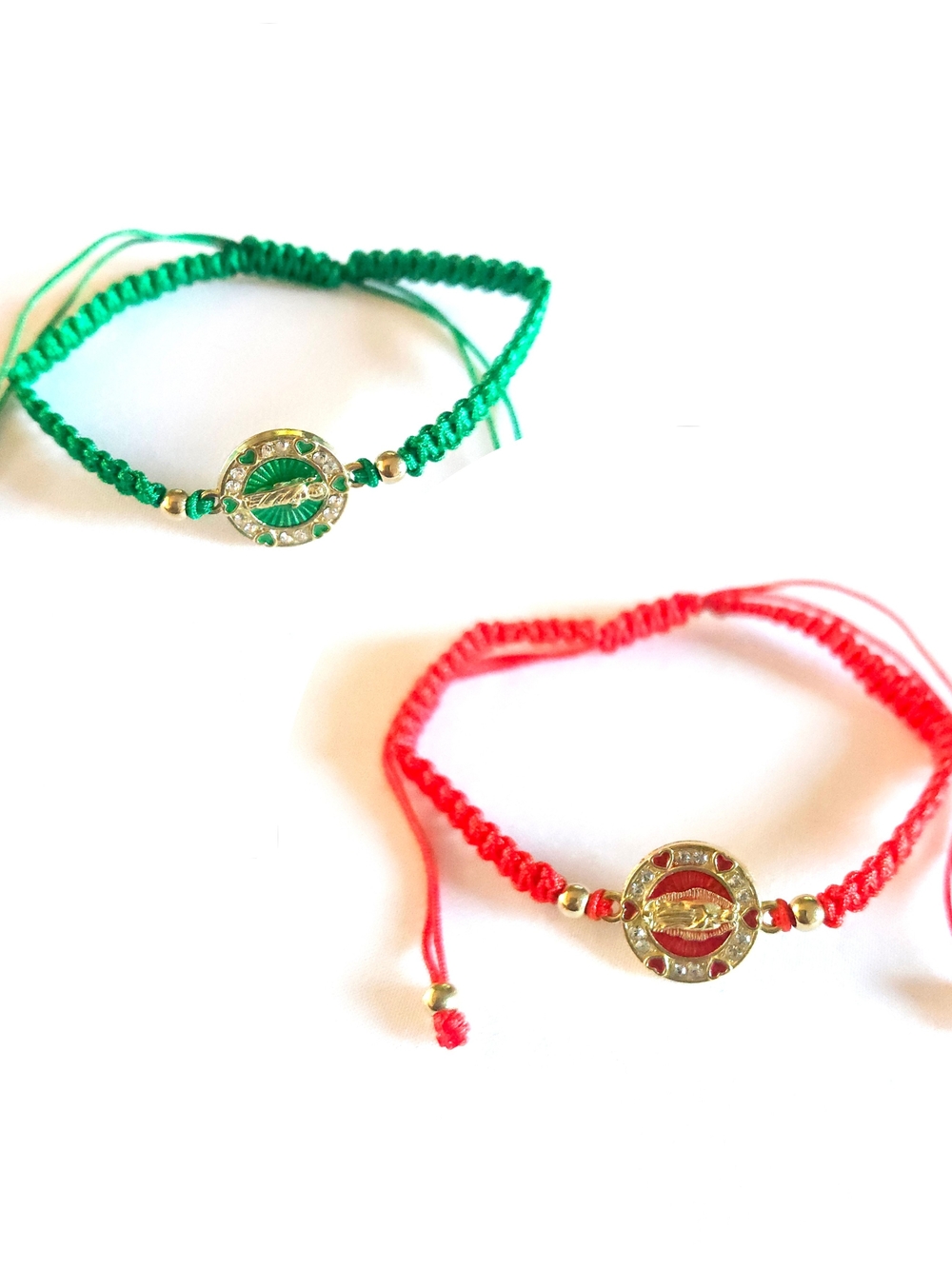Red and Green Religious Charm Bracelets